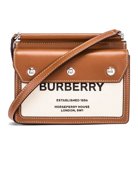 Burberry Baby Title Pocket Bag in Natural & Malt Brown 